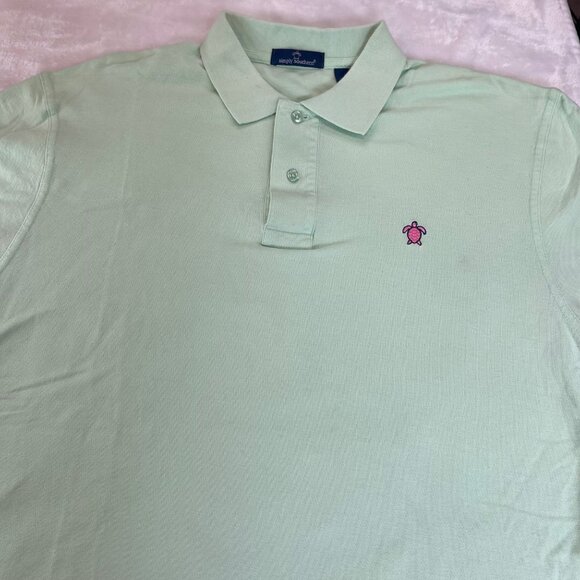 Simply Southern Polo Shirt Mens Size XL Green Pink Turtle Logo Preppy Cotton - Picture 6 of 10